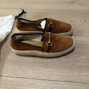 Gucci Brown Men\'s Suede Horsebit Espadrille Gucci Brown Suede Horsebit Espadrilles Gucci main image 2